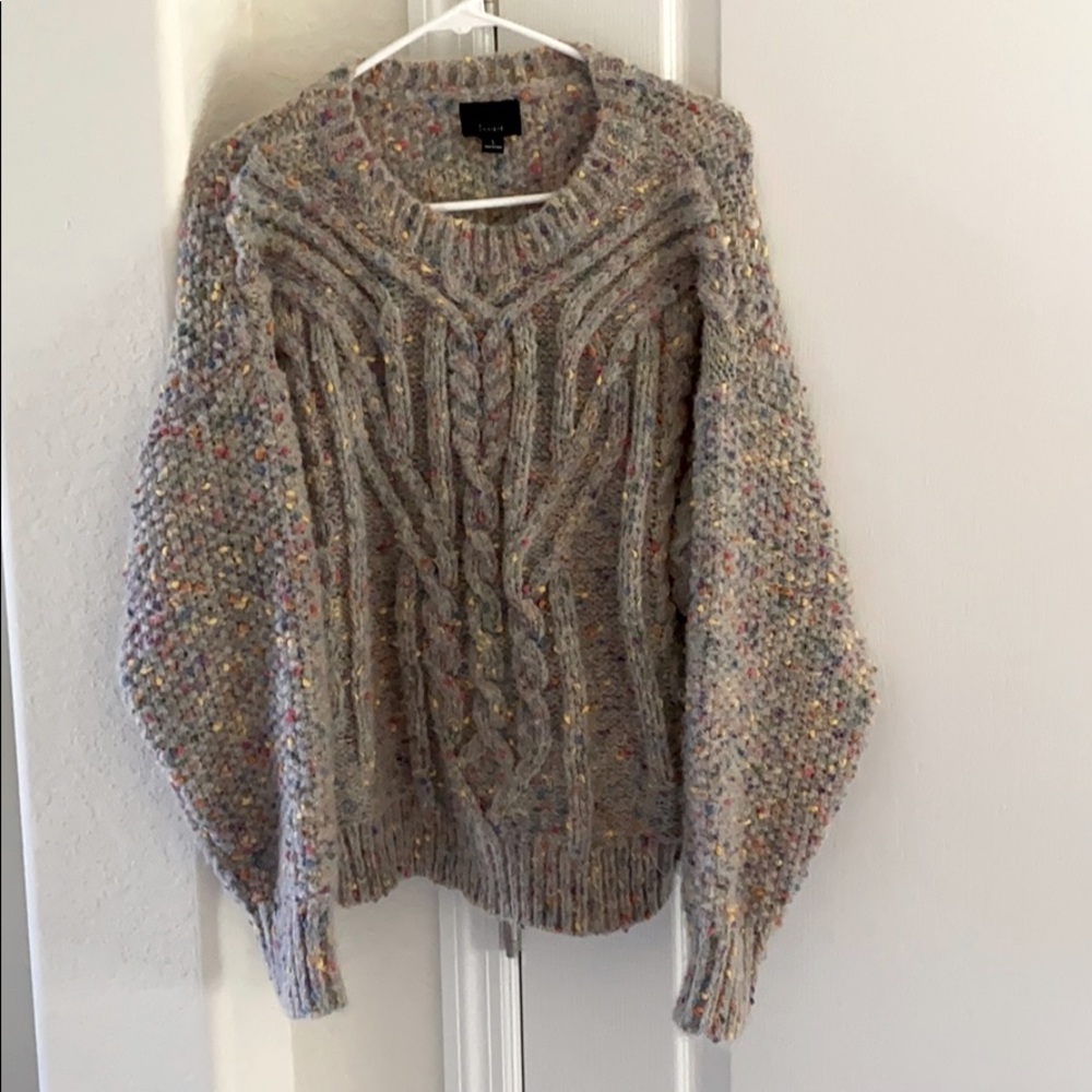LUMIERE Grey Confetti Knit Sweater